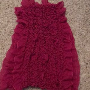 Magenta ruffle scarf